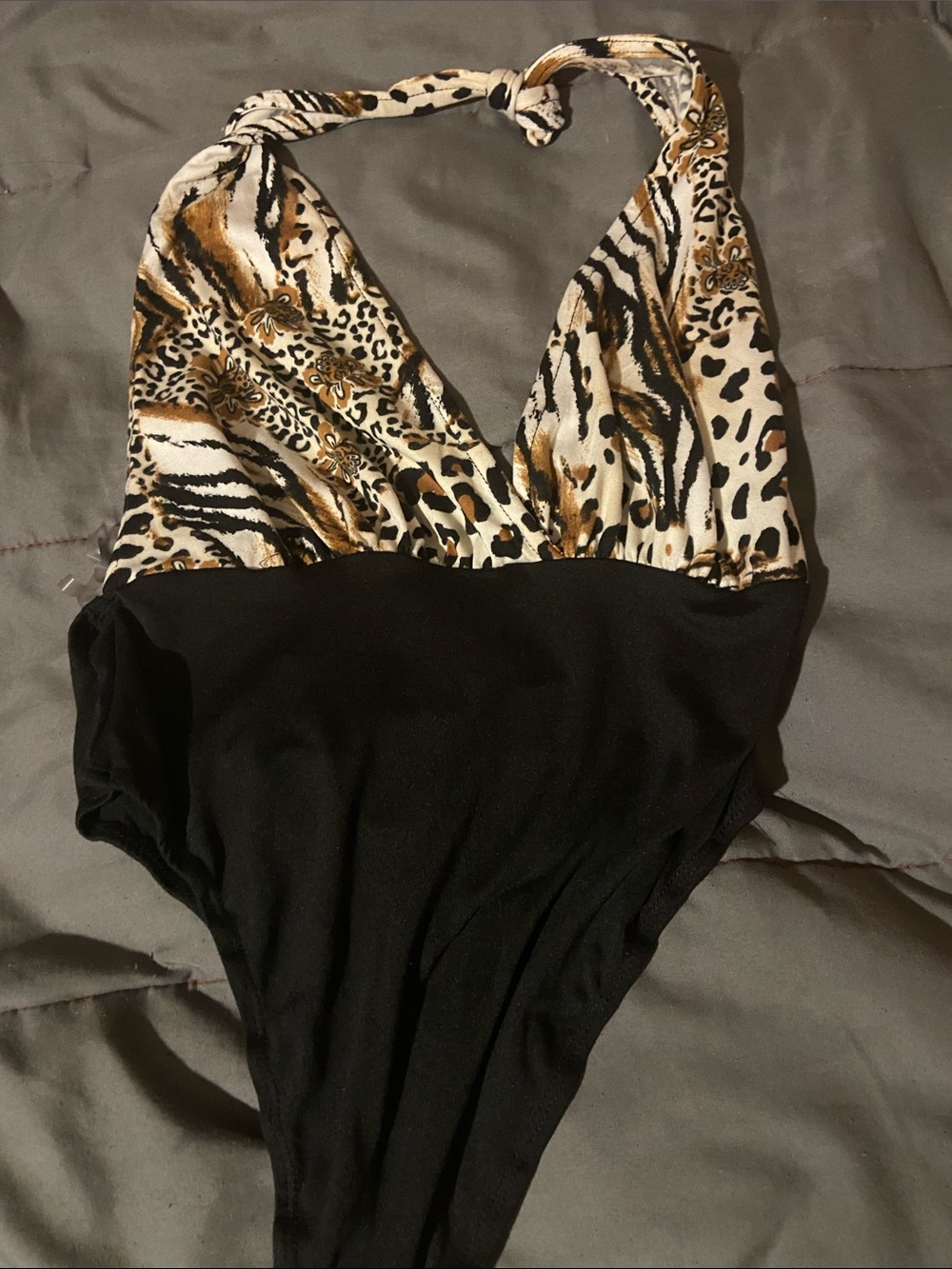 Animal Print Halter bodysuit